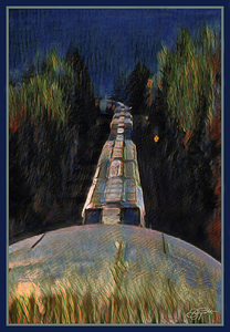 FREIGHT TRAIN AT NIGHT