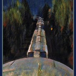 FREIGHT TRAIN AT NIGHT