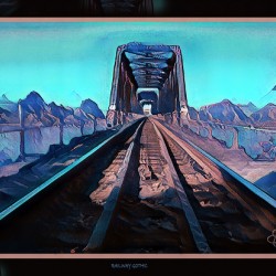 RAILROAD GOTHIC CALGARY TRAIN BRIDGE IN INGLEWOOD