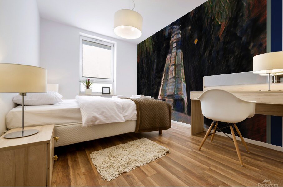 FREIGHT TRAIN AT NIGHT Mural print