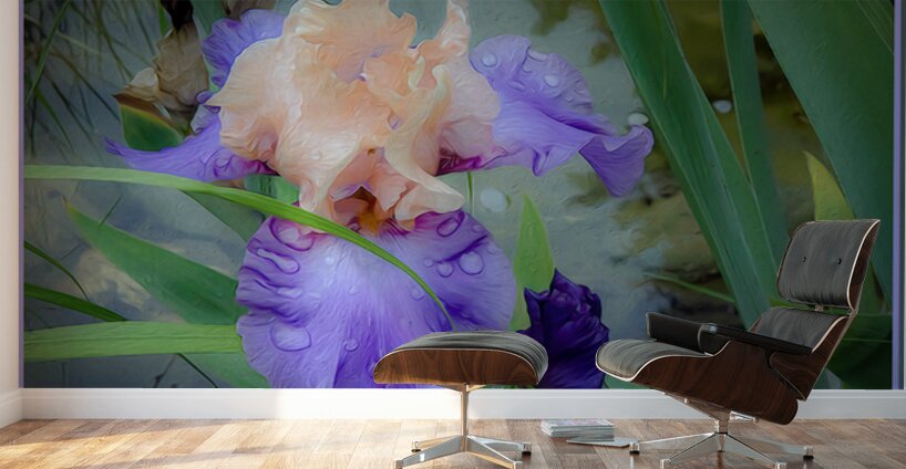 LIGHT PURPLE ORANGE IRIS Wall Murals