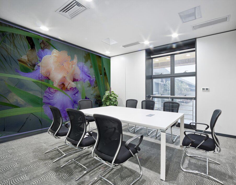 LIGHT PURPLE ORANGE IRIS Wall Printing