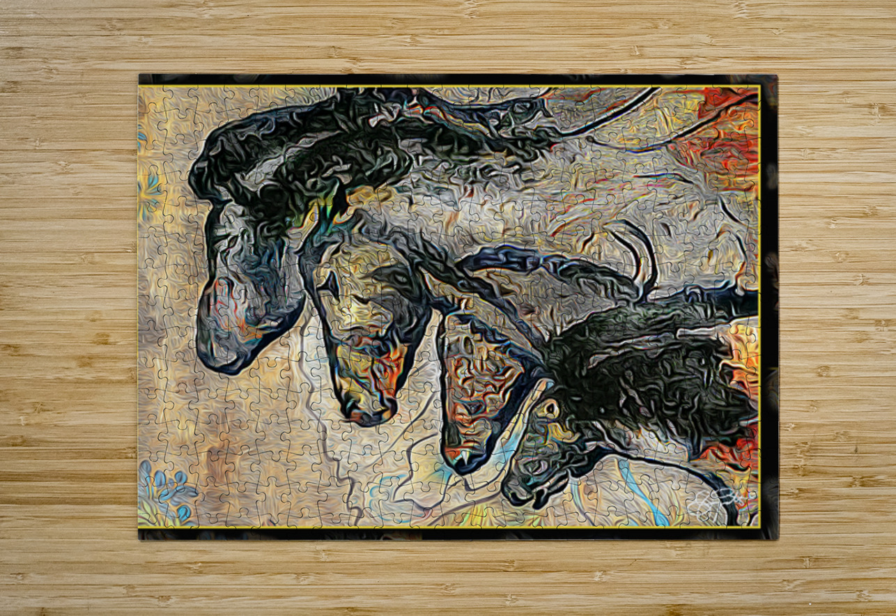 CHAUVET CAVE HORSES stylized Jerre Paquette Puzzle printing